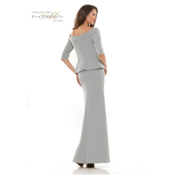 **Rina di Montella** Mother of the Bride Long Gown 2764 Navy Size 16 20 24 NWT - Picture 2 of 8